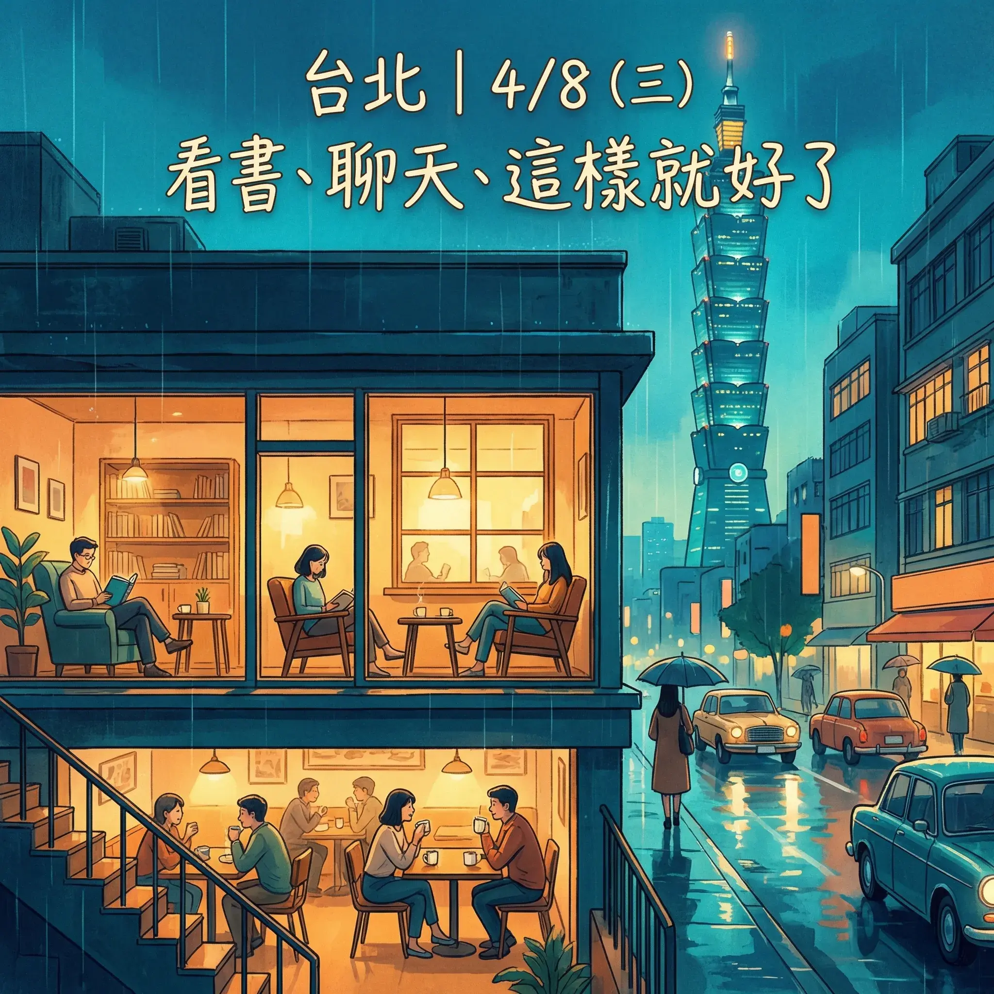 台北｜4/8 (三) 看書、聊天、這樣就好了